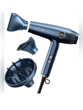 InfinitiPro Blue DigitalAIRE Foldable High Speed Hair Dyer with Diffusers